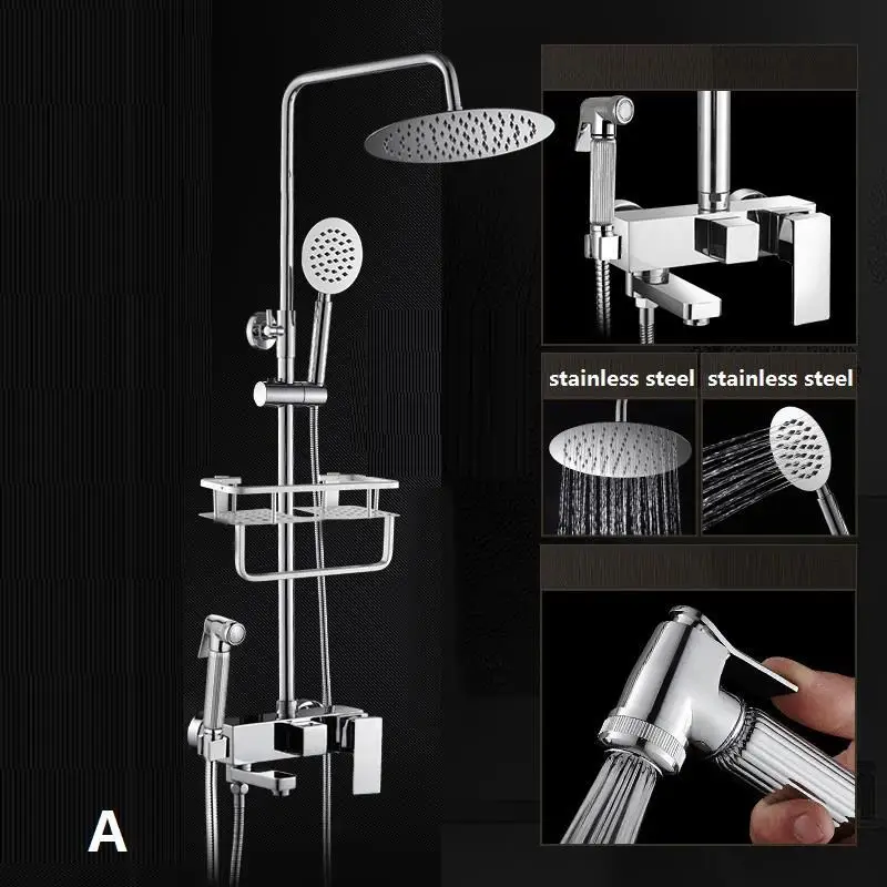 Handdouche Duschset Панель дуще Douchette Preto Colonne De душ сделать Banheiro Chuveiro Eletrico Ducha Ванная комната душа Системы - Цвет: MODEL S