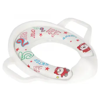 

Cartoon Pattern Toilet Seat Cover Mat Safe for Baby Children Kids Potty Toilet Training Portable Cushion Mat White