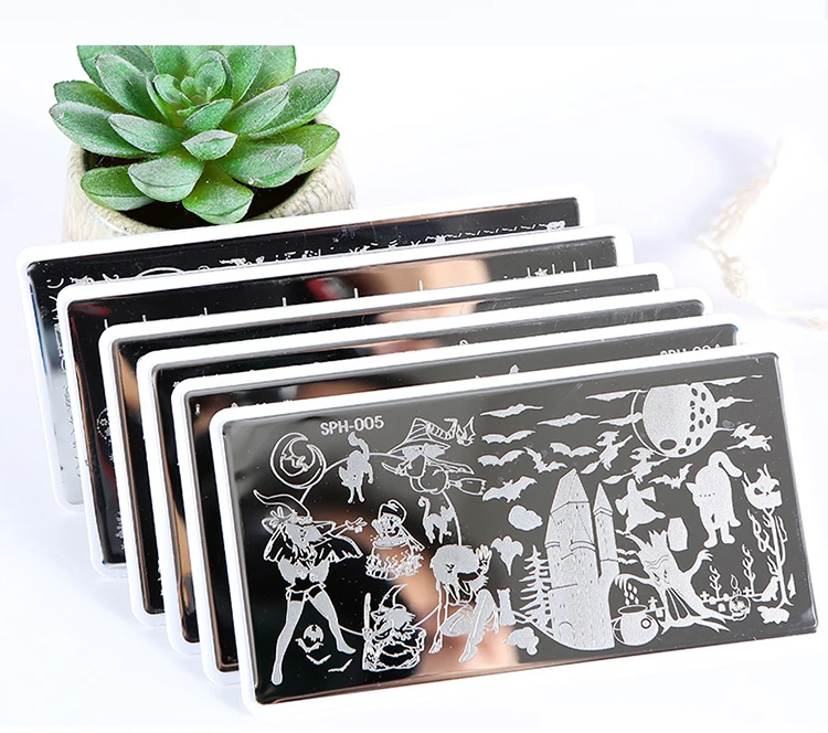 

1Pc Nail Art Stamping Template Christmas Halloween Series Flower Cute Animal Manicure Print Stamping Image Template Plate # SPH