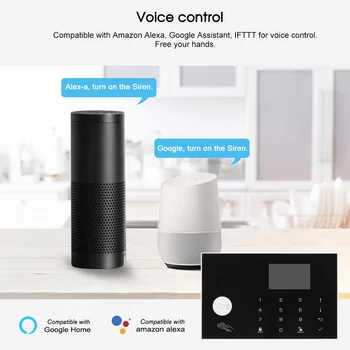 

Remote Control Autodial Wifi GSM Alarm System Intercom TFT Display 433MHz Detectors 3 Wired Defense zones 100 Wireless Defense
