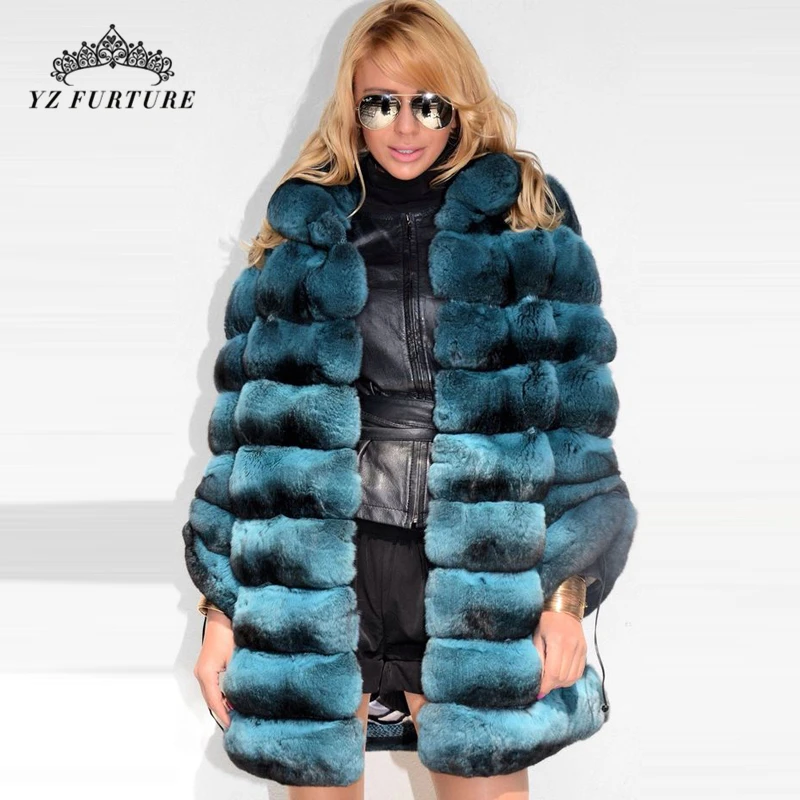 Blue rabbit fur coat Clearance