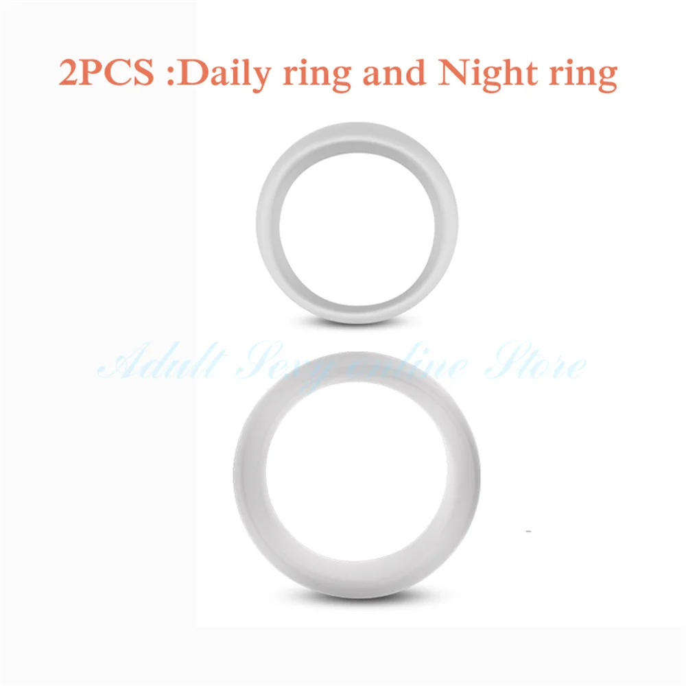 2PCS Silicone Male Foreskin Corrector Resistance Delay Ejaculation Penis Rings Sex Toys Men Daily/Night Cockring male sex toys