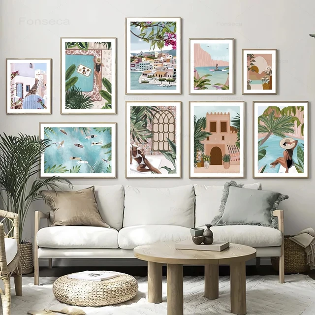 Cuadros de decoración de Dormitorio, lienzo de arte de pared de chica de  ensueño nórdico, pintura al óleo, imágenes de regalo, carteles e  impresiones para sala de estar - AliExpress