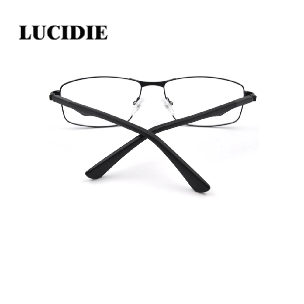 Lucidie, Классическая оптика, мужские ретро очки из нержавеющей стали, оправа, черная, прозрачная, противоскользящая оправа, очки