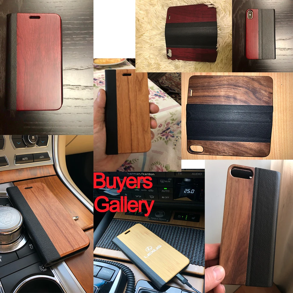 NORTHFIRE Bamboo Natural Wood Case For iPhone 11/11 Pro Max XR X XS Max 6/6S/7/8 Plus PU Leather Flip Cases ForP30 Pro Pouch