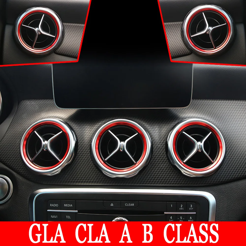 Автомобиль AC Вентиляционное кольцо наклейка для Mercedes benz GLA класс X156 GLA200 GLA220d GLA250 выход кондиционера декоративное покрытие