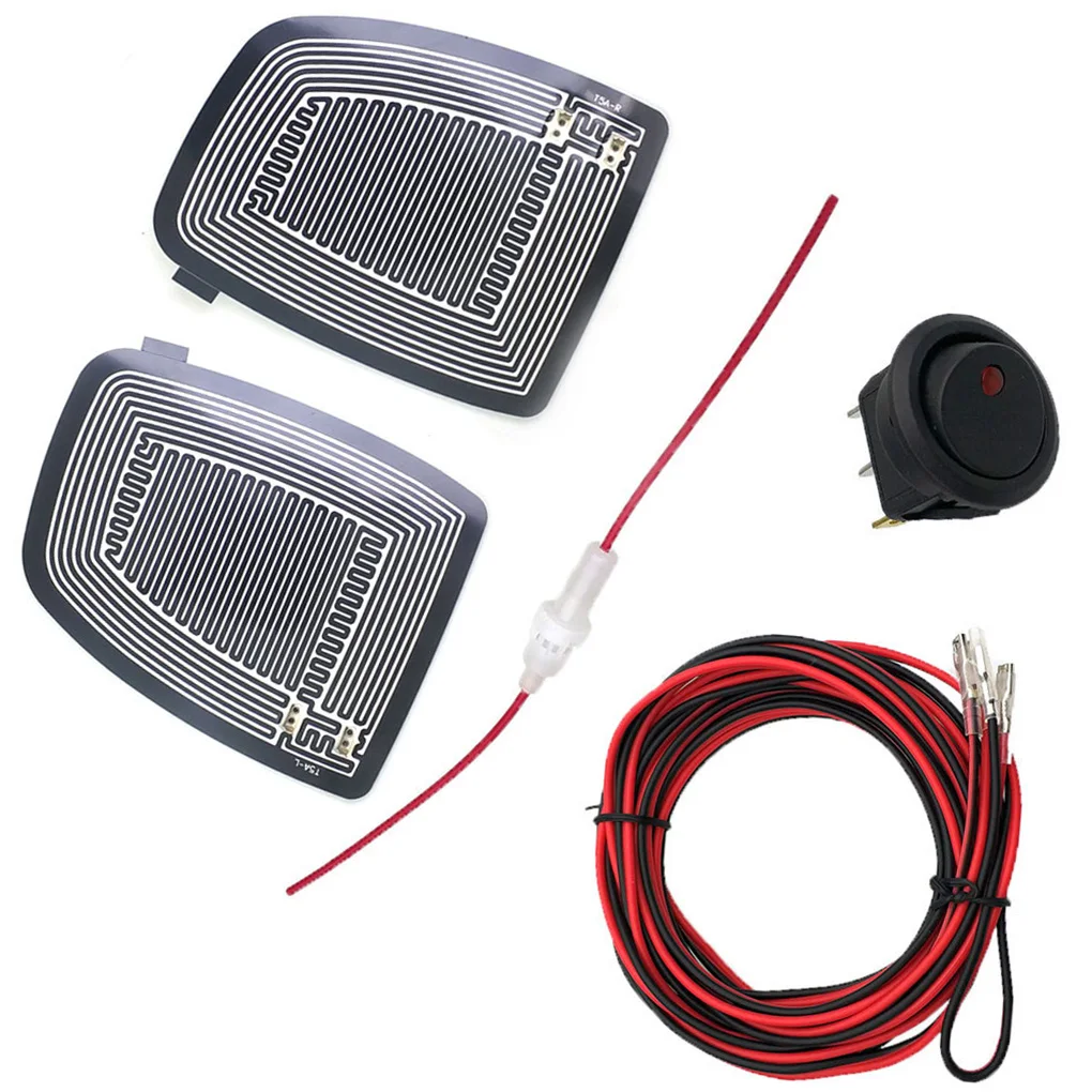 

2PCS Vehicle Glass Rear-view Mirror Heated Pad Defoggers Car Accessories Side Mirror Remove Ice Rain DC 12V