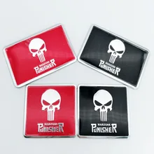 1pcs Punisher Body Badge 3D Aluminum Skull Sticker Auto Emblem For Mercedes Benz Volkswagen Toyota Honda Motorcycle Car-styling