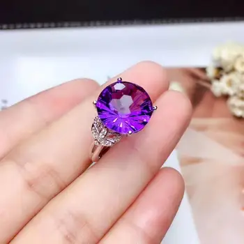 

Natural And Real Amethyst Gemstone Ring 925 Sterling Silver Ring for Women Wedding Ring