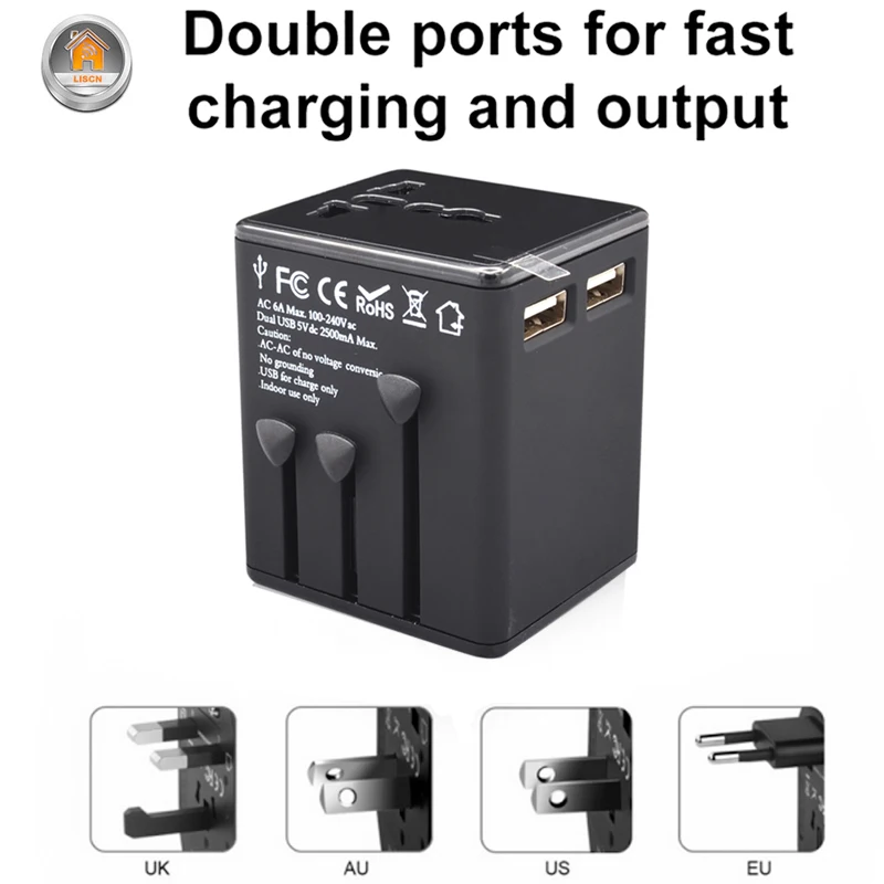 EU US UK AU Electric Plug Power Socket Adapter USB Charging Universal International Travel Charger Converter Wall | Обустройство дома