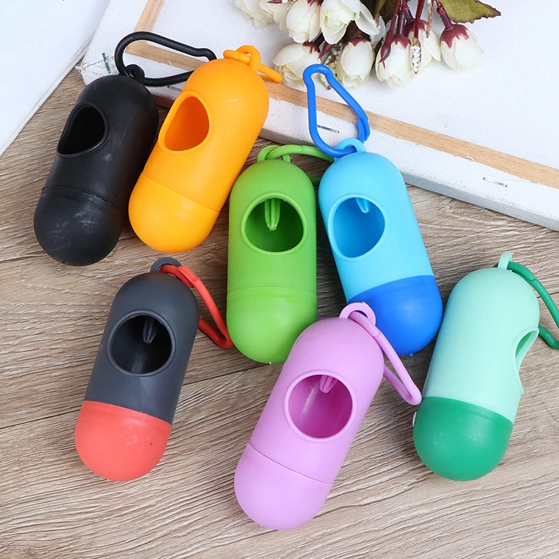 Dispensador de bolsas para caca de perro o mascotas, soporte para basura, juego de bolsas para popó, mascotas, suministros de limpieza, 1 Uds.