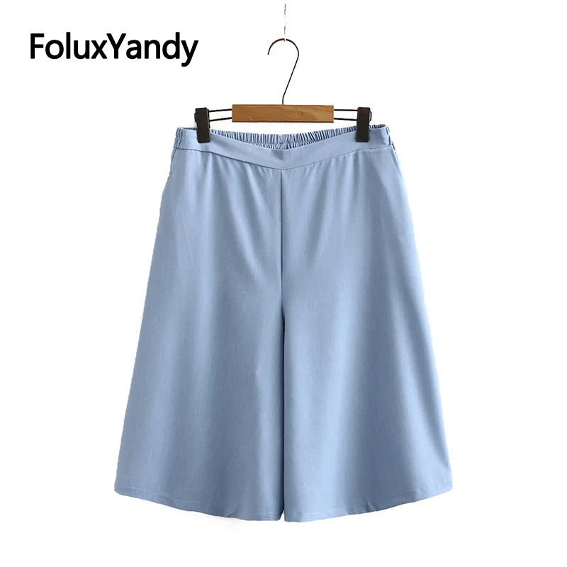 Summer Pants Women Capris Plus Size XXXL 5XL Casual Loose Calf-length Wide Leg Pants Midi Trousres KKFY4650 Summer Pants Women Capris Plus Size XXXL 5XL Casual Loose Calf-length Wide Leg Pants Midi Trousres KKFY4650