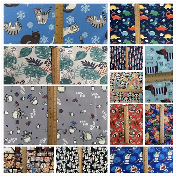 

ZENGIA 145*90cm Corgi Dog Cat Animals Polyester Waterproof Fabric Patchwork DIY handmade Tissue for bag tablecloth backpack