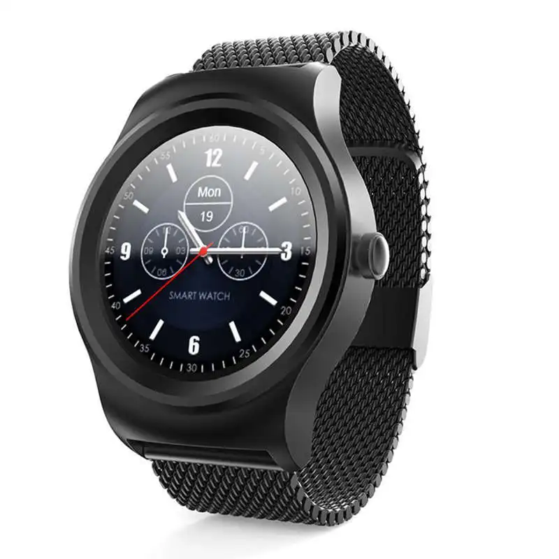 Black FFYY-R1 Bluetooth вызова Смарт часы полный круг нажмите экран сердечного ритма шагомер - Цвет: Black