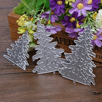 

3pcs Christmas Tree Metal Cutting Dies Cutout Stencils Die Cut for DIY Scrapbooking Album Paper Card Embossing for Kids DIY