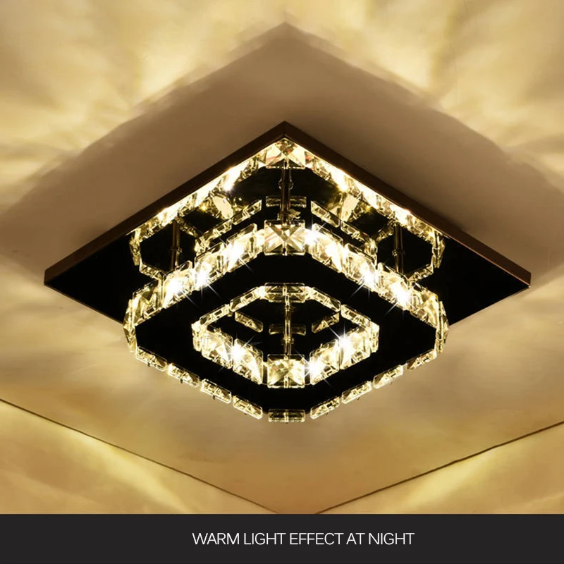 LED Square Crystal Ceiling Lamp Modern Indoor Lighting 12W Aisle Corridor LED Ceiling Light Home Decoration for Living Room LED Square Crystal Ceiling Lamp Modern Indoor Lighting 12W Aisle Corridor LED Ceiling Light Home Decoration for Living Room