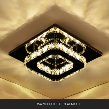

LED Square Crystal Ceiling Lamp Modern Indoor Lighting 12W Aisle Corridor LED Ceiling Light Home Decoration for Living Room