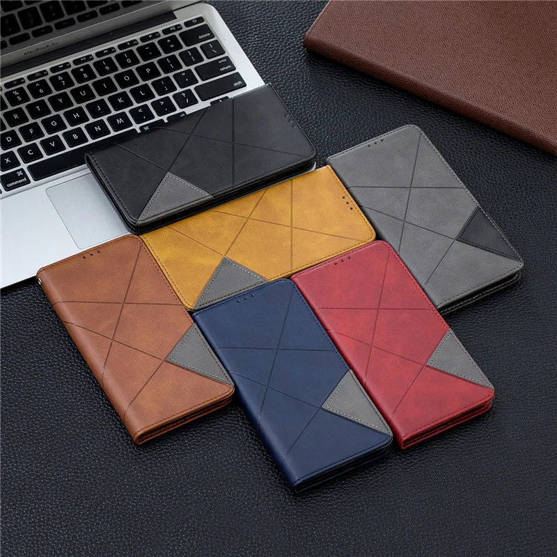 Ромбический кожаный флип-чехол на магните для huawei mate 30 lite бумажник с геометрическим узором стенд отделения для карт сумка для mate 30 lite Coque Fundas