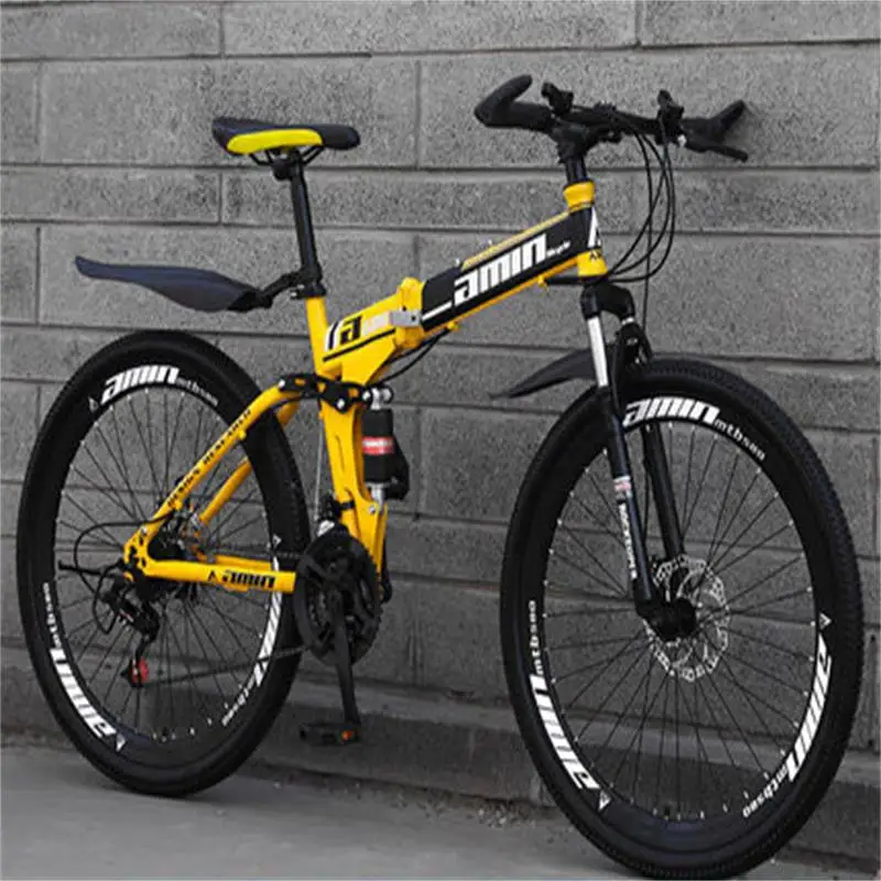 Mountain Bike Adult Folding Mountain Bike Sports Car Double Shock Men and Women Students Speed Racing