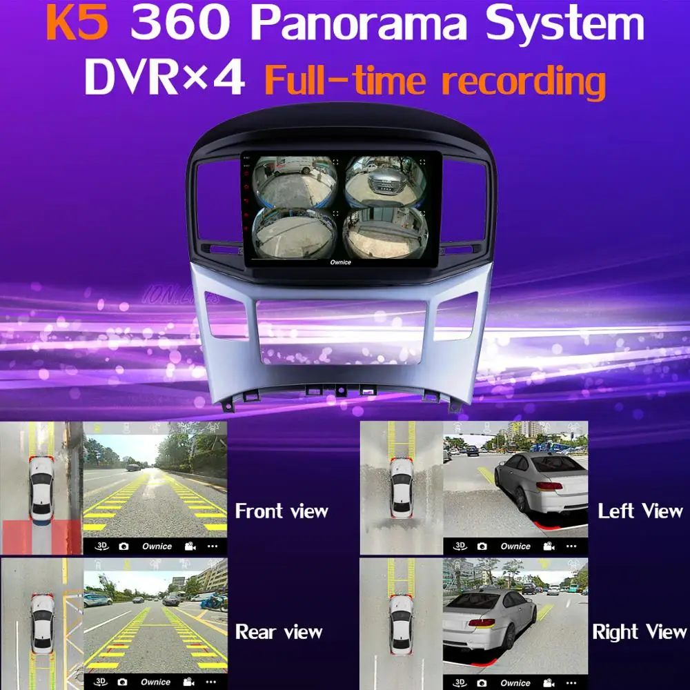 Perfect 360° Panoramic Android 9.0 4G+64G GPS Radio CarPlay SPDIF DSP Car Multimedia Player for Hyundai H1 Grand Starex 2016 2017 2018 3