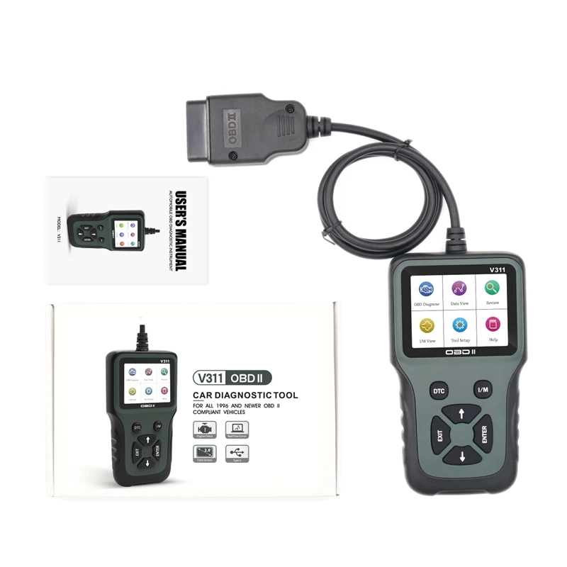 Automotivo da C.c. Diagnósticas da Verificação do Motor do Carro do Obd Eobd do Leitor de Código do Carro a Emissão de Dados Detecta Ferramentas – 8-36 v ii