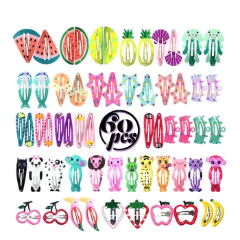 

Children's paint hair clip BB clip set hair ornament edge clip hair printing drip fruit animal card