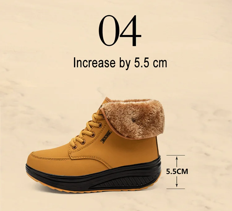 Women Boots Hot Ankle Boots Platform Snow Boot Female Winter Shoes Woman Warm Plush Swing Shoes Waterproof Short Booties