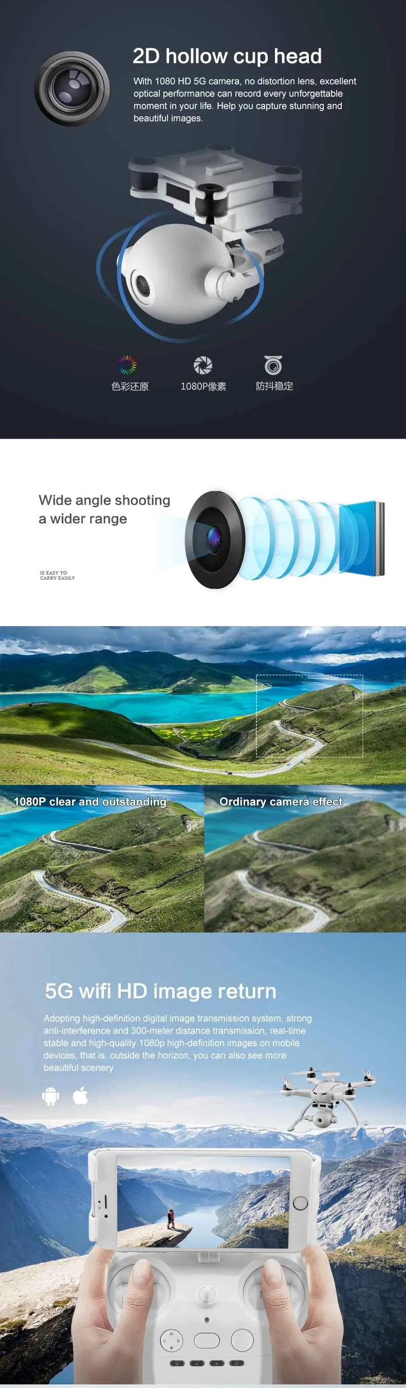 AOSENMA CG035 gps 5G WiFi FPV с 1080P HD камерой 2D карданный Радиоуправляемый Дрон Квадрокоптер RTF 4CH 2,4G RC вертолет наружные игрушки