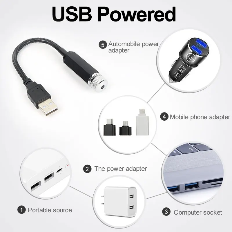 USB Ночной светильник романтическое украшение подарок для автомобиля звезда