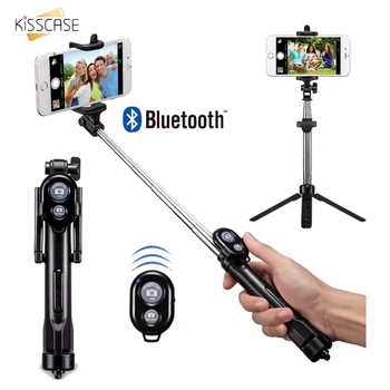 

Kisscase 3 in 1 Wireless Bluetooth Selfie Stick Mini Tripod Extendable Monopod Universal For iPhone X 8 7 For Galaxy S20 Ultra