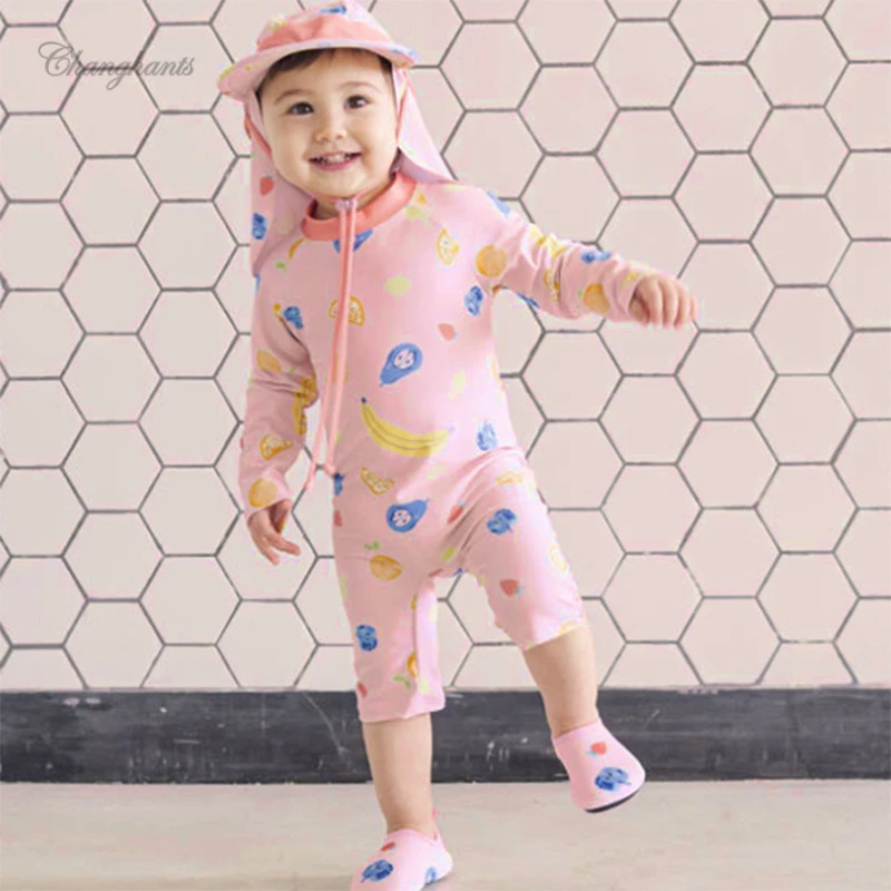 Traje de una pieza para niños 1 a 8 de manga larga