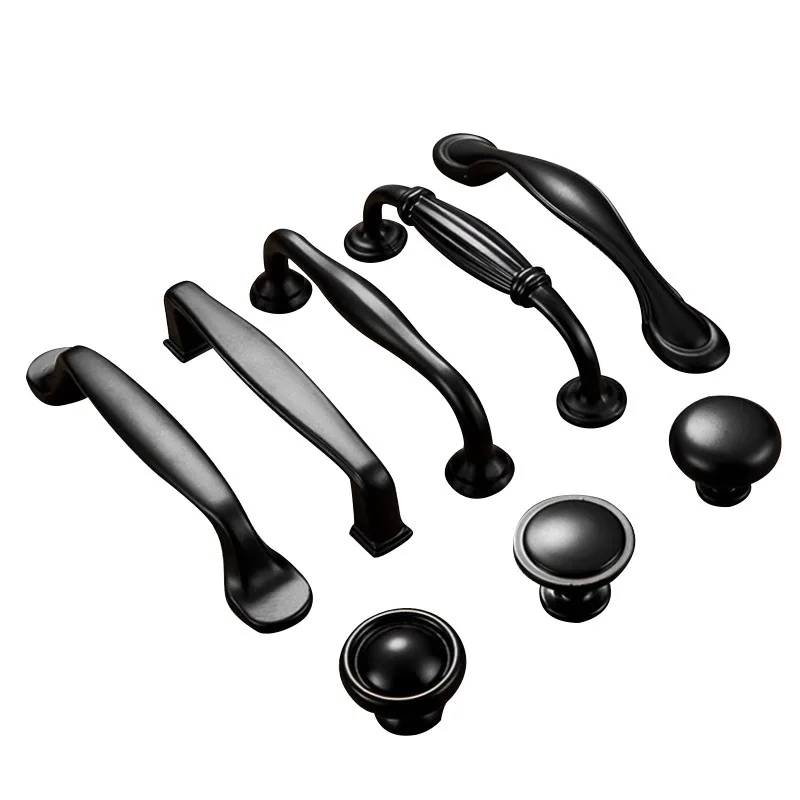 

Manufacturers Direct Selling Simple Black And White with Pattern Handle Cabinet American-Style Drawer Door Handle Northern Europ