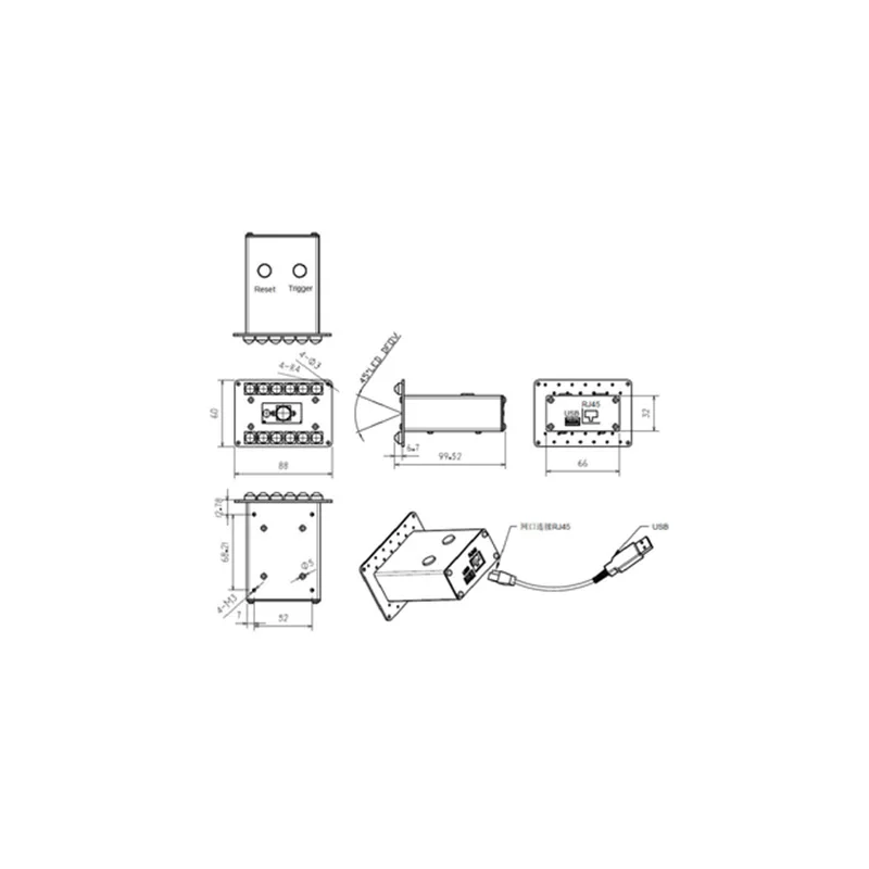 Сканер штрих-кода Сканер модуль 1D 2D QR PDF417 DataMatrix 0,5 м-2 м дальность сканирования DM292