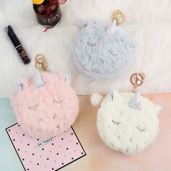 

1 PC Mini Plush Unicorn Coin Purse Earphone Storage Bag Purse Women Girls Lovely Lipstick Money Coin Purse Pocket Dropship New
