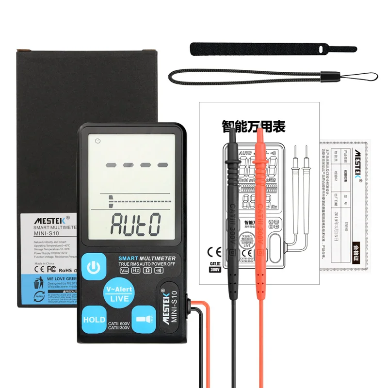 Goedkoop MESTEK Ultra Draagbare Digitale Multimeter Grote 3.5 inch LCD 3 Line Display Voltmeter AC DC Voltage NCV Weerstand ohm Hz Tester