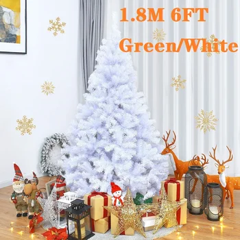 

DIY Christmas Tree 1.8M/6FT Pine Tree New Year Gift Flocking Christmas Tree Snowflake Tree for X-MAS Family Hotel Mall Decor