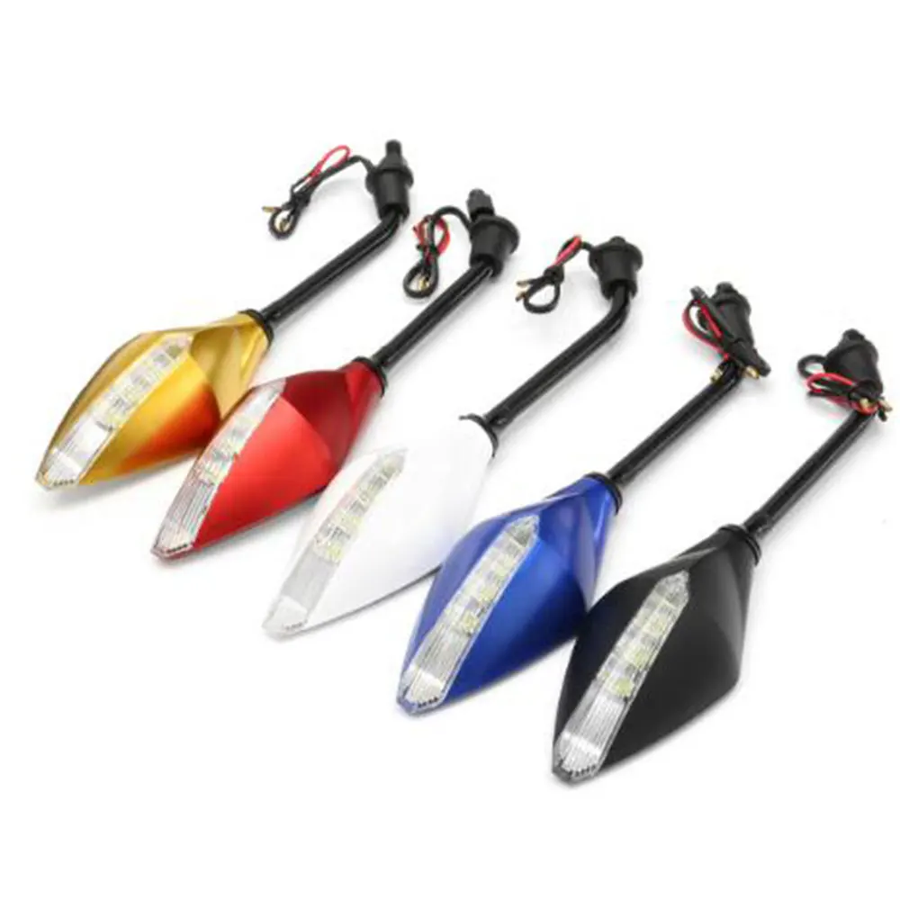 

1 Pair Universal Motorcycle LED Turn Signals Motorcycle Rearview Mirrors Scooter Indicator Motorcycle Mirror High Quality Oc28
