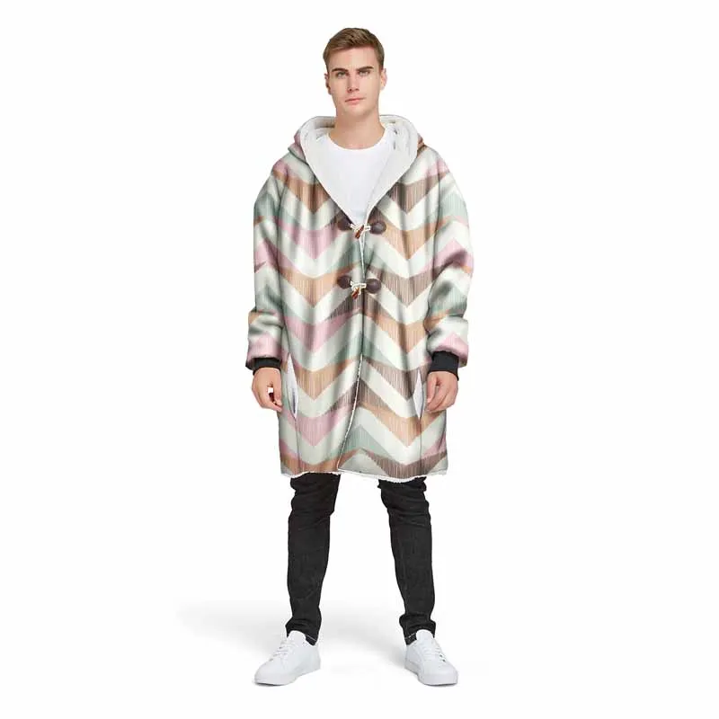 Модный плед с капюшоном Одеяло свитер пуловер для взрослых теплый плюшевый карман ТВ флисовое пальто 3D печатные рукава конверт с капюшоном - Цвет: Color 6