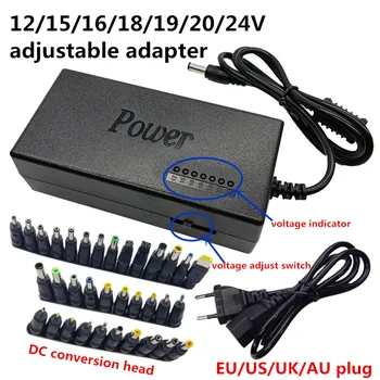 

Universal AC DC 12V Switching Adjustable Power Supply Adapter Charger Notebook Transformer 15V 16V 18V 19V 20V 24V Adaptor