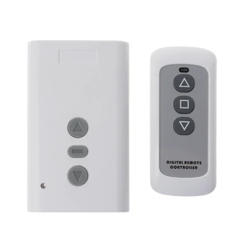 

433MHz AC220V 2CH Relay Receiver+RF Transmitter Remote Control Switch for Garage Door Motor Forward Reverse Projector Curtain