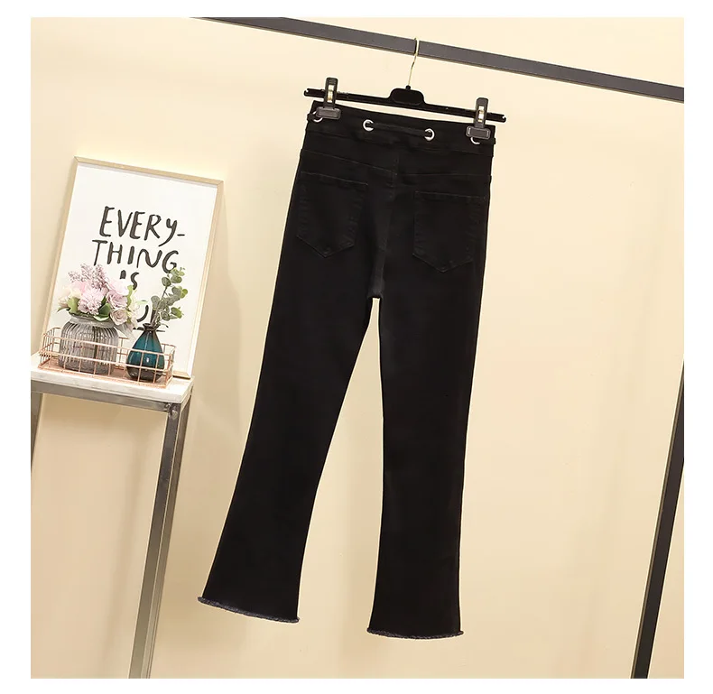 Women's Jeans Spring Autumn Fashion Black Stretch Skinny High Waist Trousers Fit Lady Casual Pencil Denim Pants Plus Size 4XL