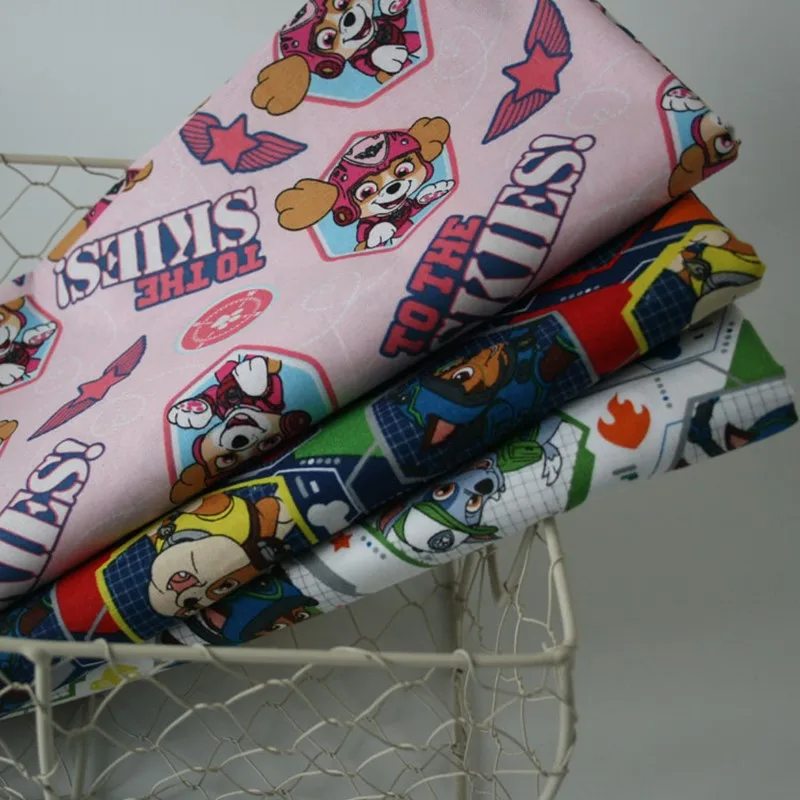 Полуметровая однотонная хлопковая ткань с принтом собаки из мультфильма ручной работы для шитья хлопок T1027