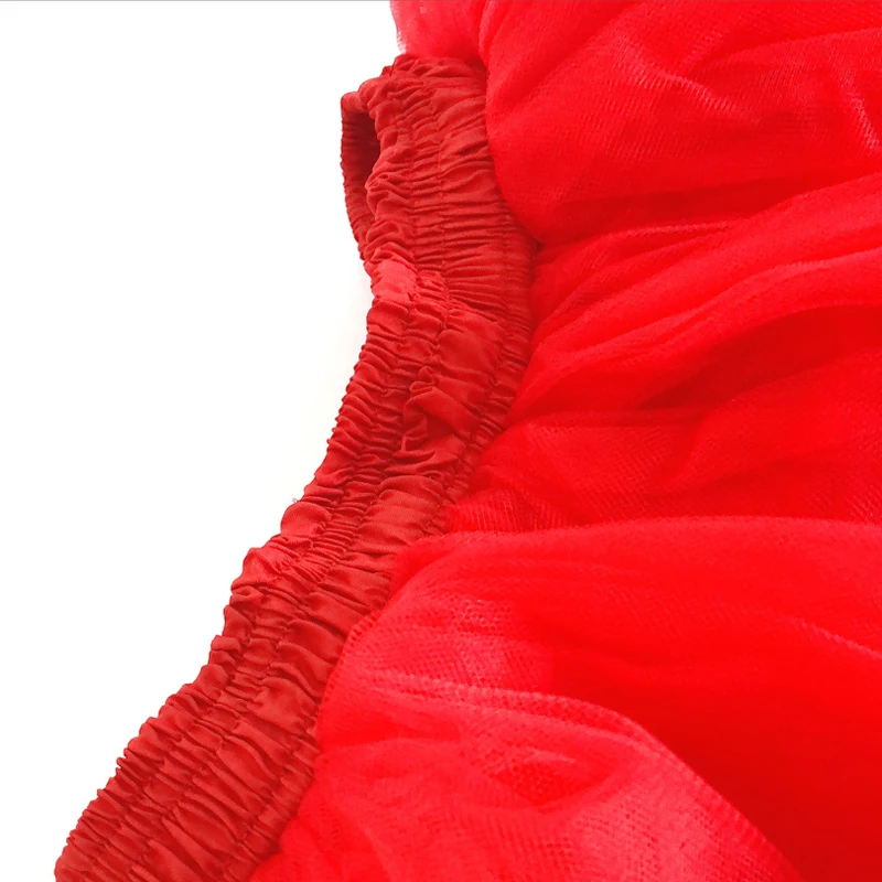 Женская красная Сексуальная пятислойная сетчатая кринолиновая резинка на талии юбка тонкая мягкая плиссированная юбка Банкетная Свадебная юбка-пачка для вечеринки