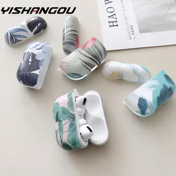 

Leaf Case For Apple Airpods Pro Marble Bluetooth Earphone Soft IMD Cover Leaf Headphone Case For Air pods 3 Accessories