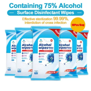 

50pcs Alcohol Disinfect Wipes 75% Super Soft alcohol wipe Antiseptic Pads Large Wet Wipes Sterilization Cleaning Wipes