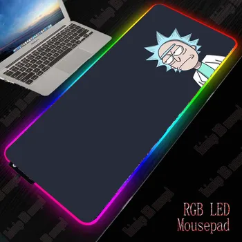 

XGZ Rick and Morty Anime Gaming RGB Large Mouse Pad Gamer Colorful Mouse Mat Computer Mousepad Led Backlight Keyboard Desk Mat