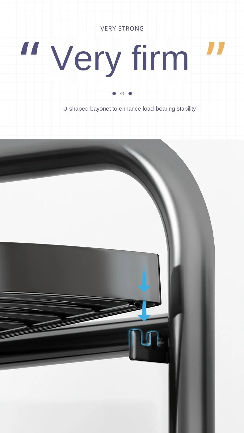 Folding Storage Rack No Installation Bathroom Kitchen Shelf Toilet Storage Shelf 3-Layer