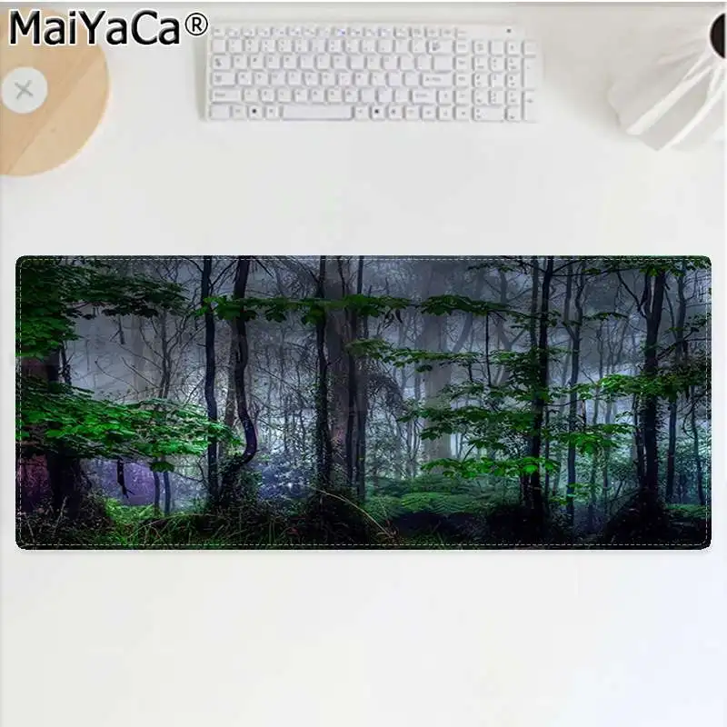 Lock Edge 40X90cm MaiYaCa нескользящий ПК Природа синий лес Блокировка края коврик для мыши игры большой коврик для мыши клавиатуры коврик - Цвет: Lock Edge 40X90cm