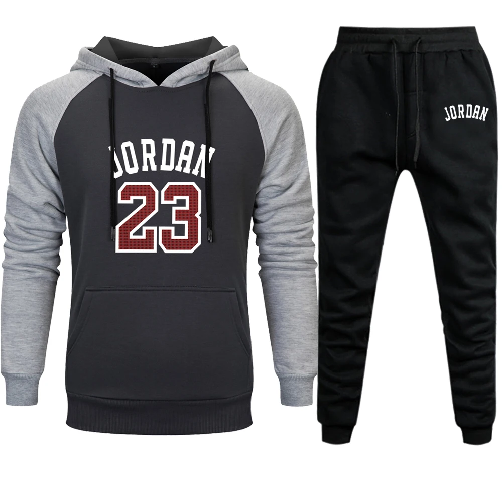 Jordan 23 Tracksuit Men Sets Winter Hoodies Pants 2 Piece Set Fashion Hoody Mens Sweatshirt Sport Joggers Sweatpants Suit