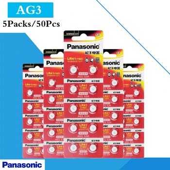 

50PCS /5 Park LR41 Button Cell Batteries Panasonic 100% Original SR41 AG3 G3A L736 192 392A Zn/MnO2 1.5V Lithium Coin Batteries